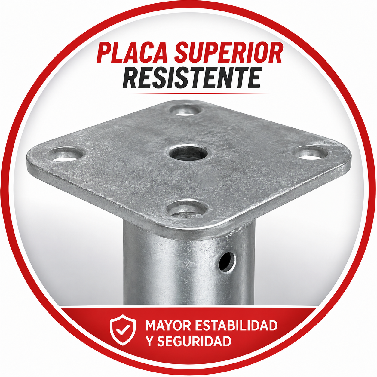 Placa superior resistente del puntal galvanizado
